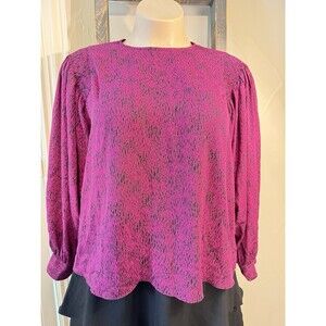 Worthington Women's Raspberry and Black Print Size XL